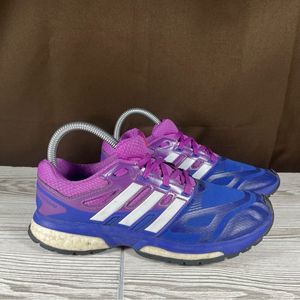 Adidas Response Boost Blue Purple Running Shoe Athletic Sneaker Womens 7.5